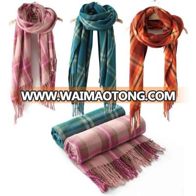 Winter Oversized Thick Warm Fashion Cashmere Scarves 100% Acrylic Winter Poncho Blanket Scarf for lady