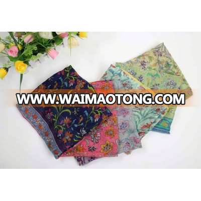 Hot Sale Cheap Digital Printed Soie 100% Silk Square Scarves From Real Scarf Factory