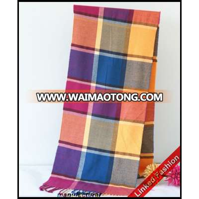 Fashionable comfortable soft scarf pashmina for men, Mens checked pashmina scarf